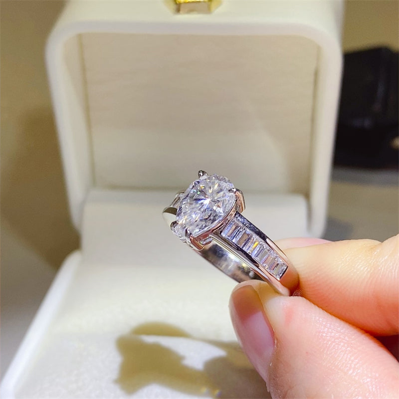 3 Carat Pear-Cut Sparkala™ Pure Sterling Silver Ring