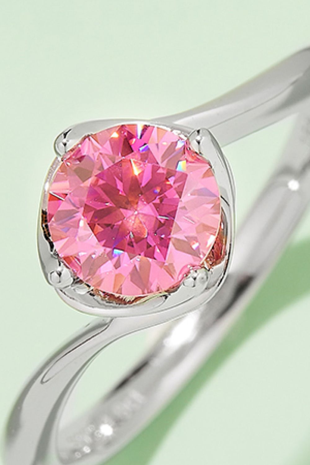 1 Carat Brilliant Round Cut Sparkala™ Platinum Over Pure Sterling Silver Solitaire Ring (Yellow, Pink, or Blue)
