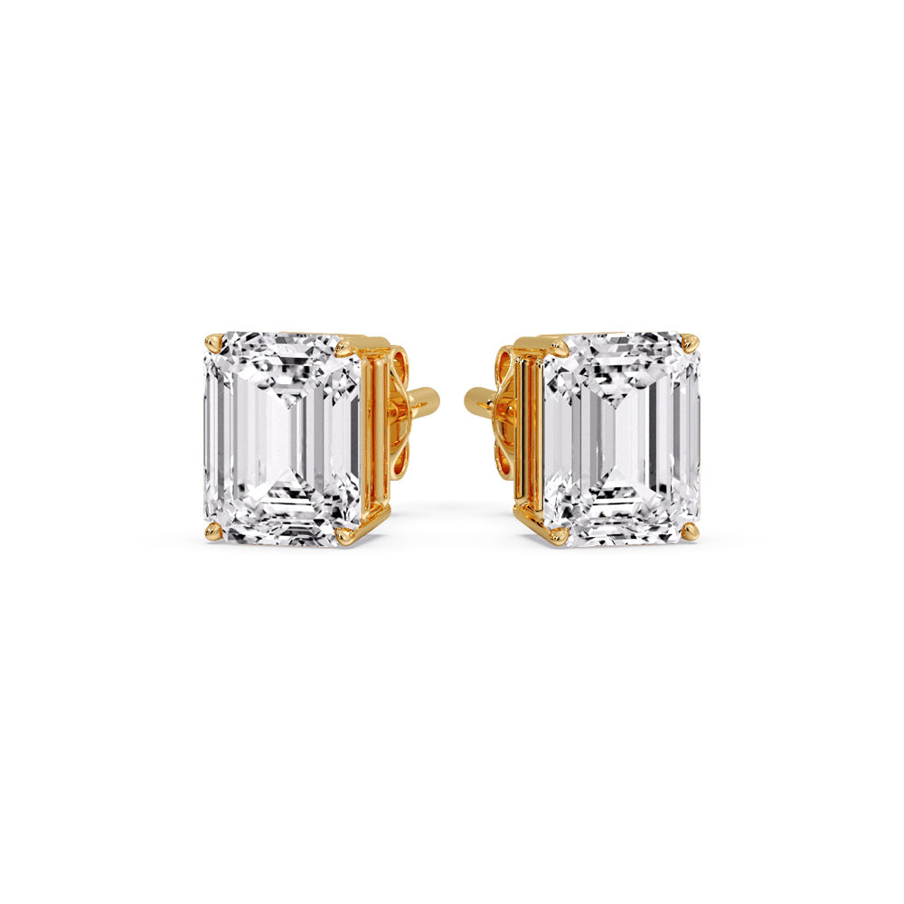Emerald Cut Diamond Stud Earrings