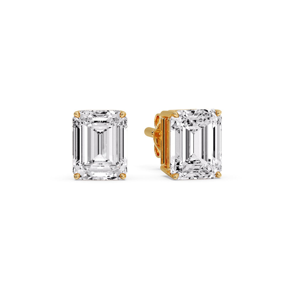 Emerald Cut Diamond Stud Earrings