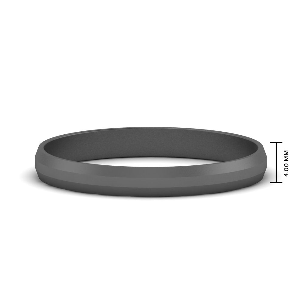 4 mm Wedding Band Beveled Edge Matte