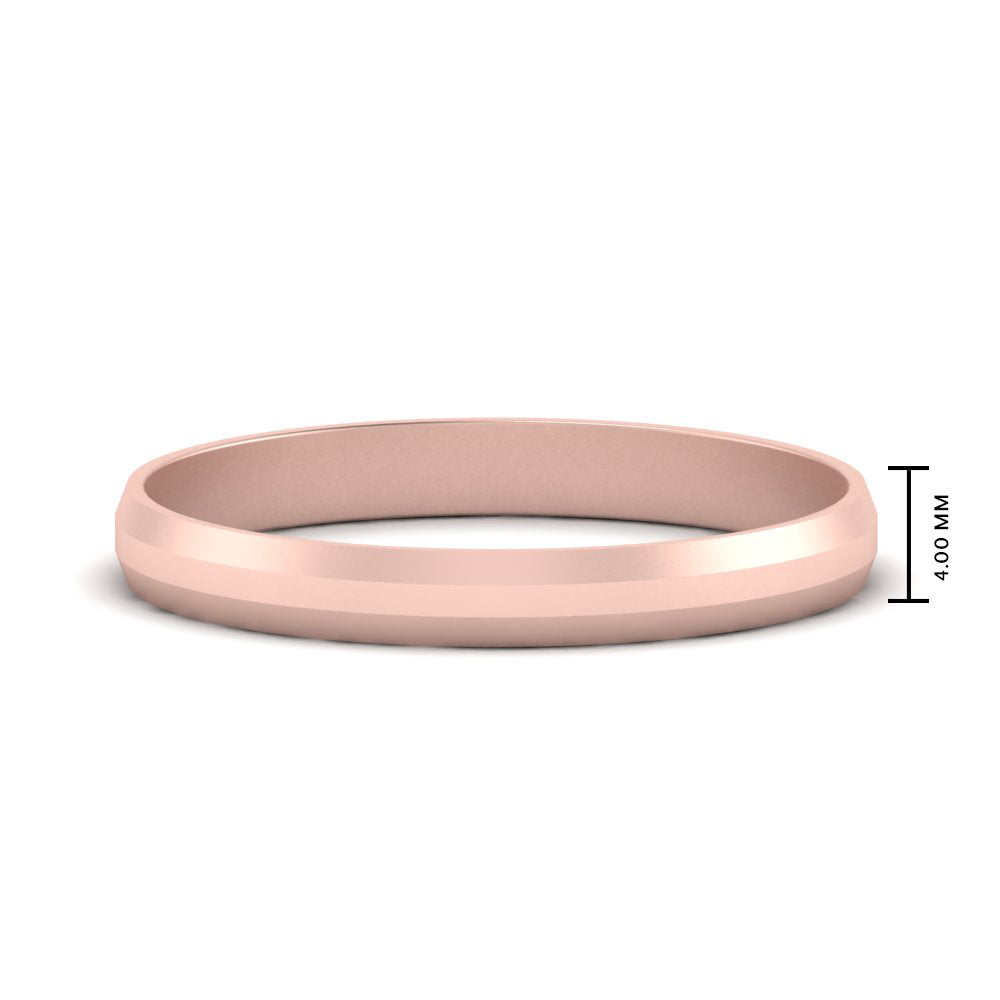 4 mm Wedding Band Beveled Edge Matte