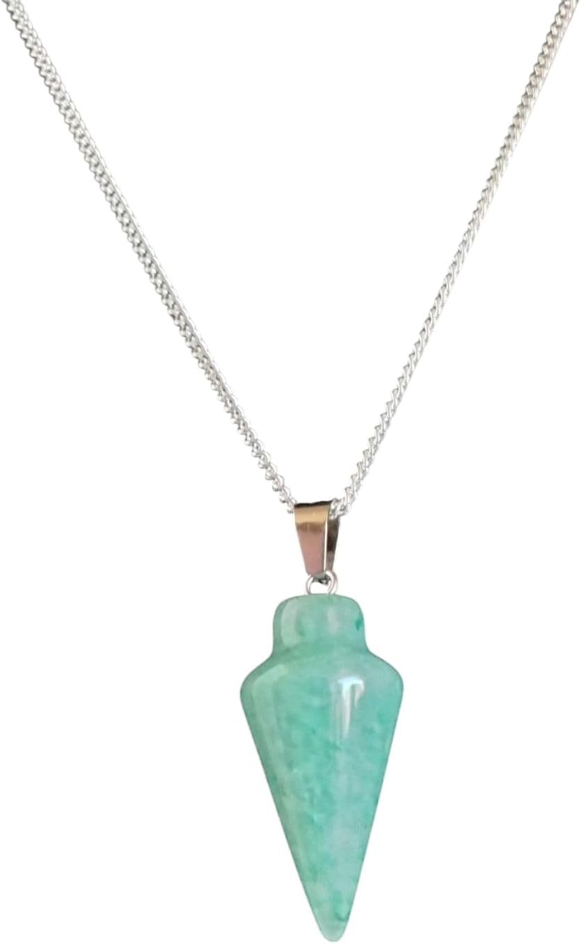 925 Silver Handmade Natural Gemstone Dowsing Pendulum or Pendulum Necklace: Multiple Stones Available