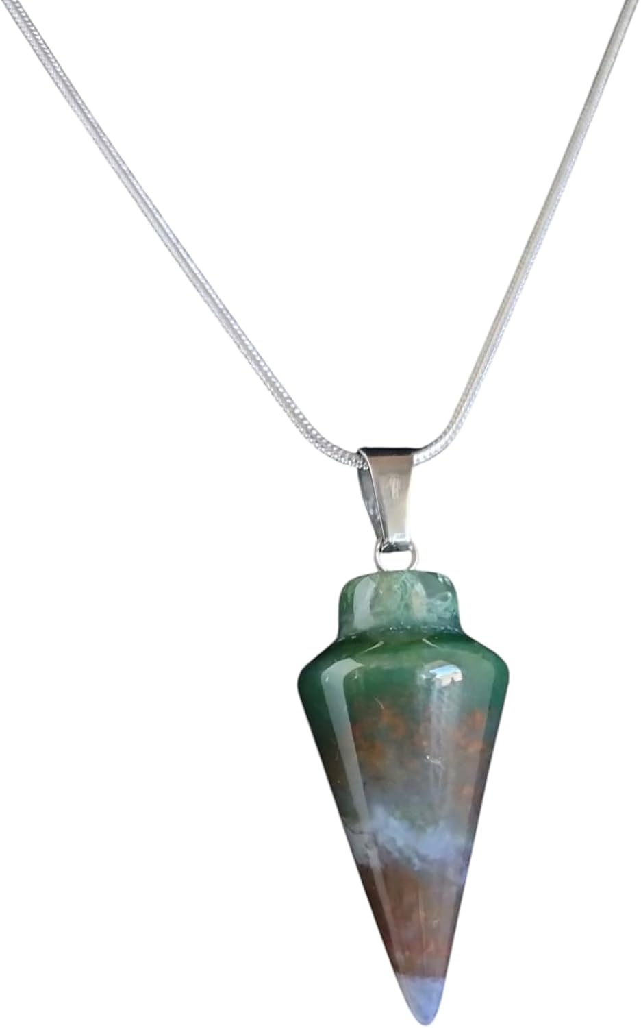 925 Silver Handmade Natural Gemstone Dowsing Pendulum or Pendulum Necklace: Multiple Stones Available