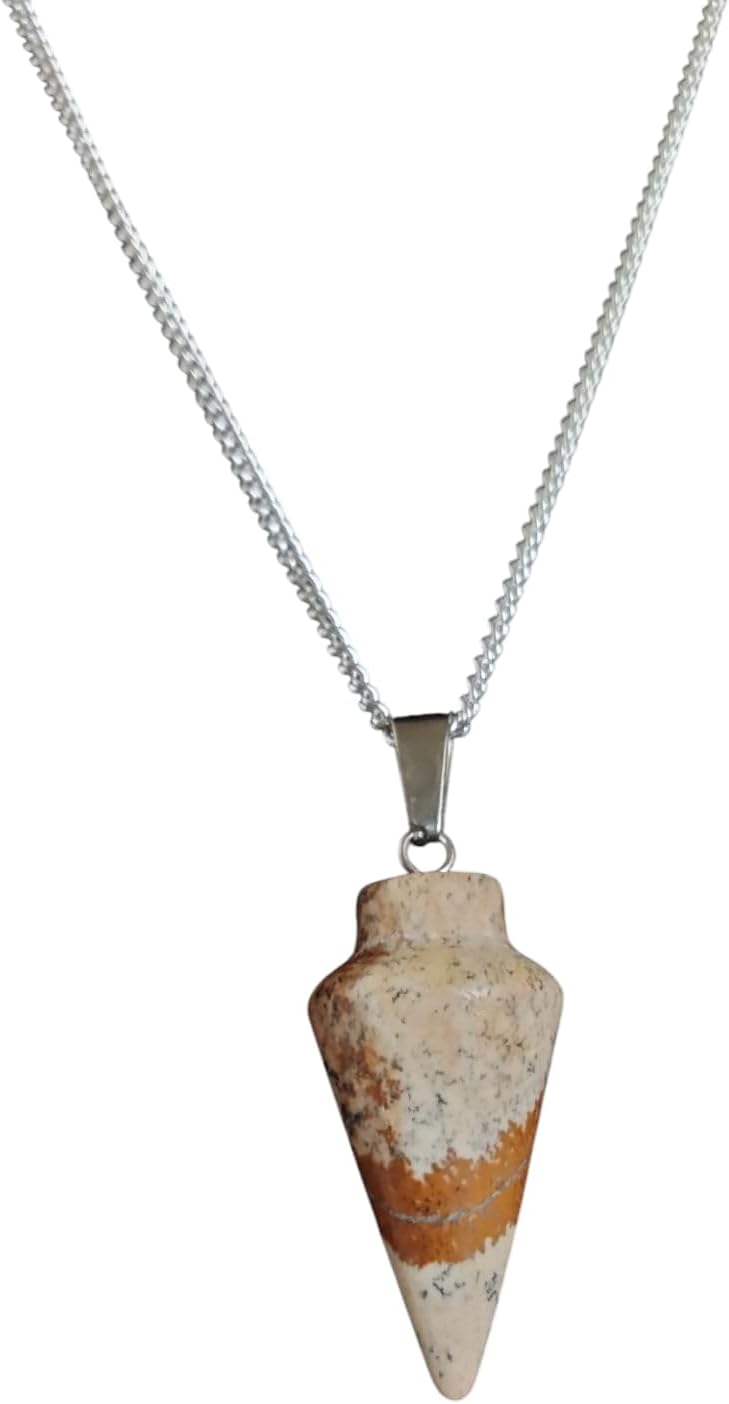 925 Silver Handmade Natural Gemstone Dowsing Pendulum or Pendulum Necklace: Multiple Stones Available