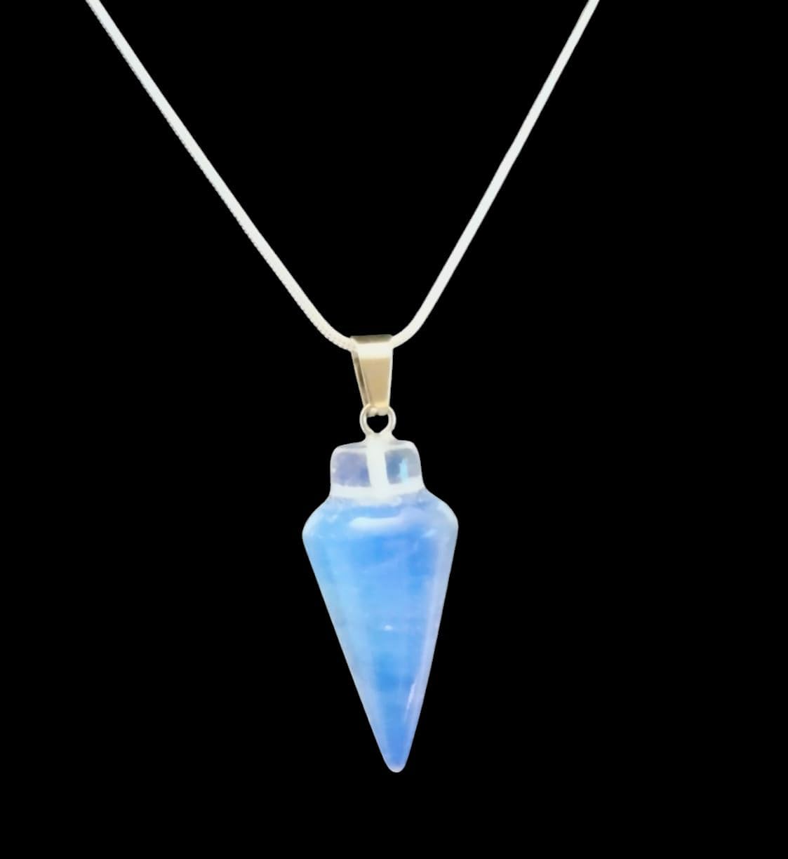 925 Silver Handmade Natural Gemstone Dowsing Pendulum or Pendulum Necklace: Multiple Stones Available