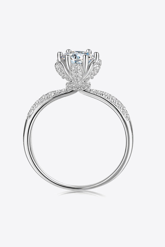 1 Carat Round Brilliant Round Cut Sparkala™ 6-Prong Ring (Platinum Over Pure Sterling Silver)