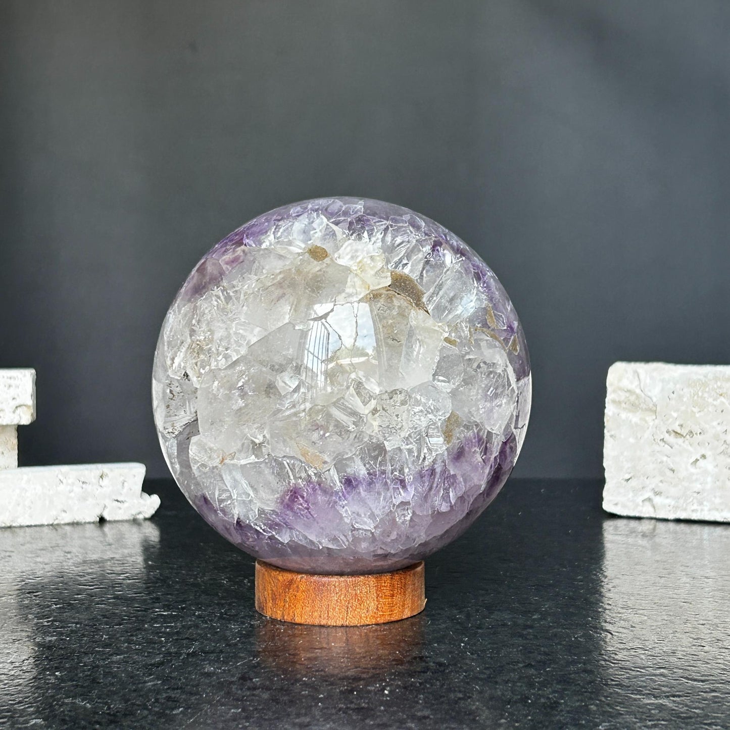Amethyst and Agate Sphere, Open Crystal ball