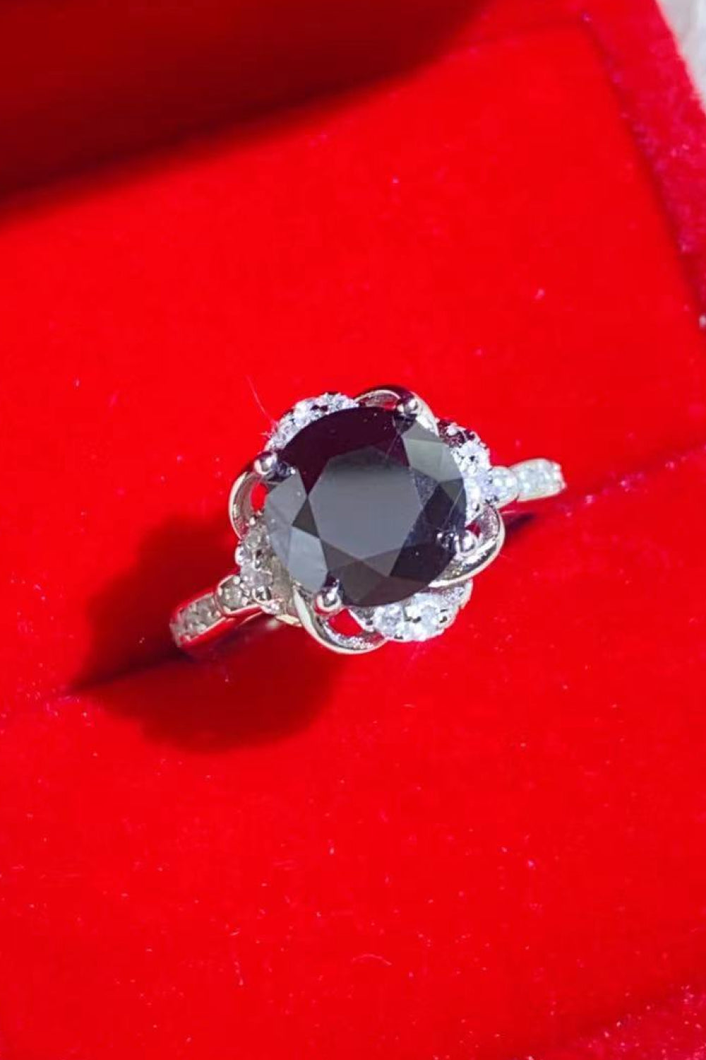 2 Carat Black Black Sparkala™ Floral Ring