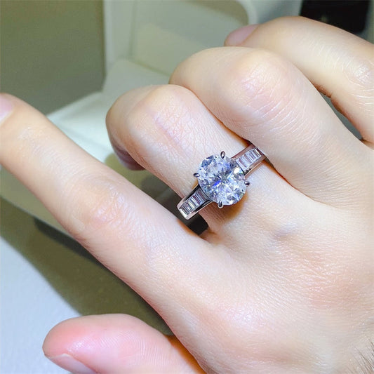 3 Carat Oval-Cut Sparkala™ Pure Sterling Silver Ring