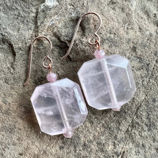 Rose Quartz Power Stone Earrings