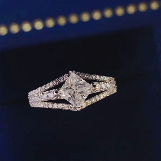 1 Carat Princess-Cut Sparkala™ Platinum Over Pure Sterling Silver Ring