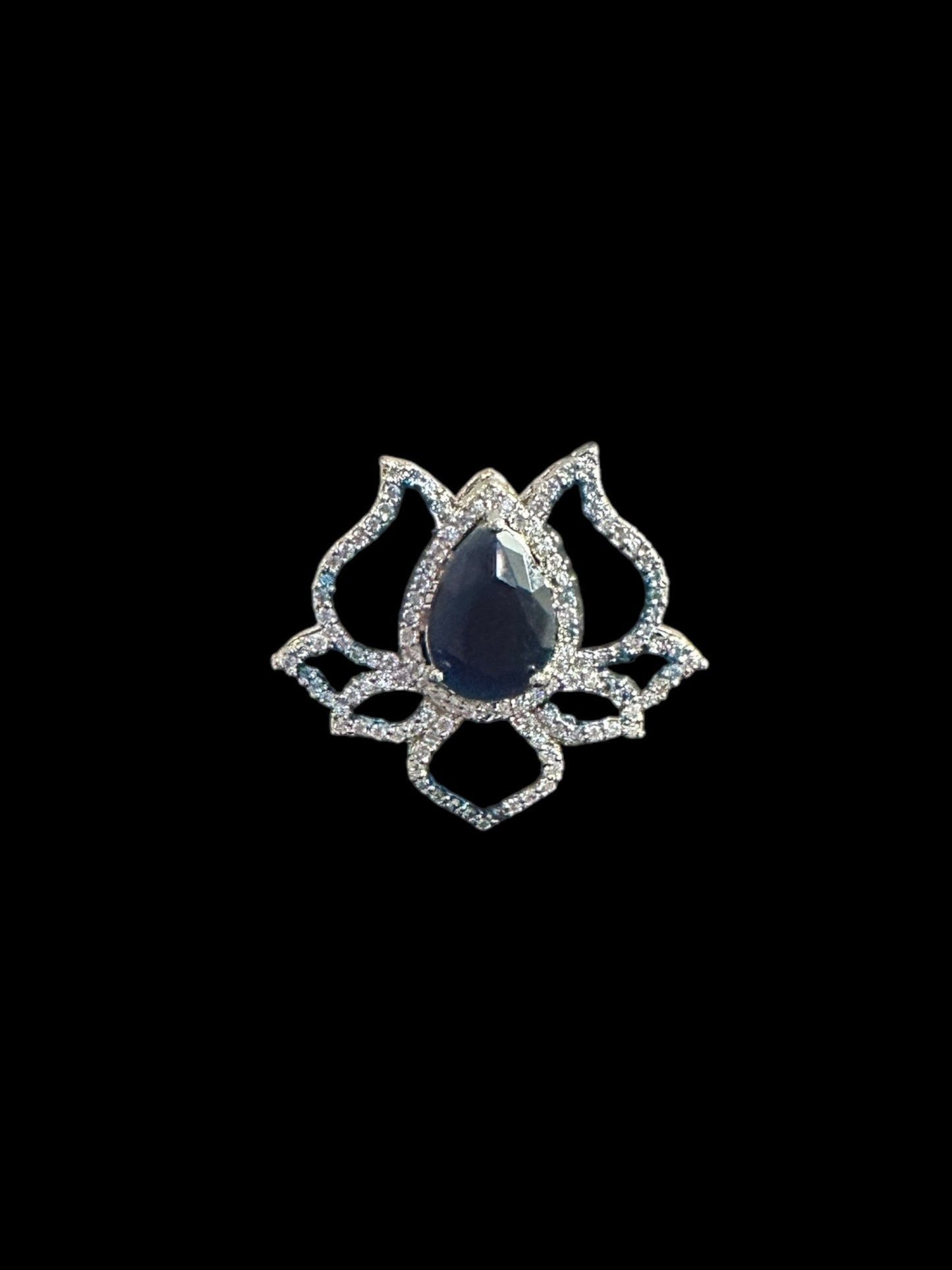 DJR143 LOTUS ring - blue ( READY TO SHIP )