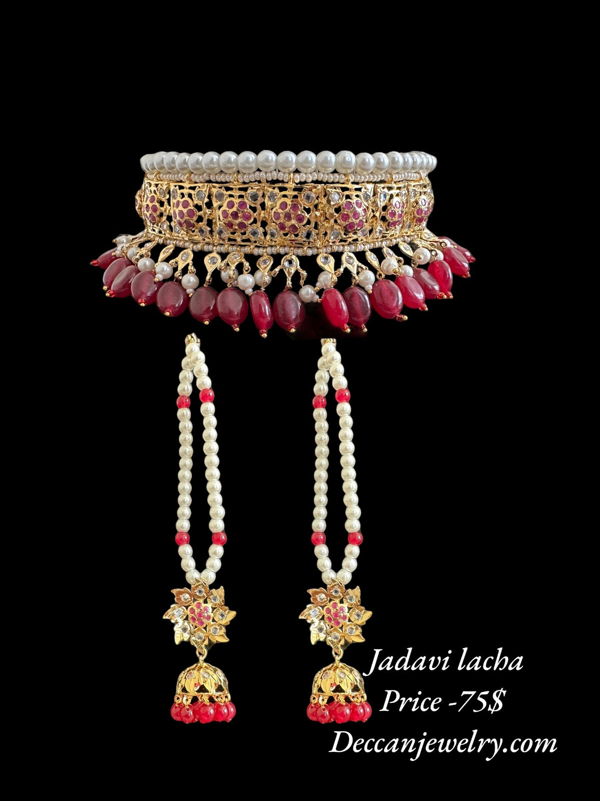 C327 sifat jadavi lacha in ruby  beads (READY TO SHIP )