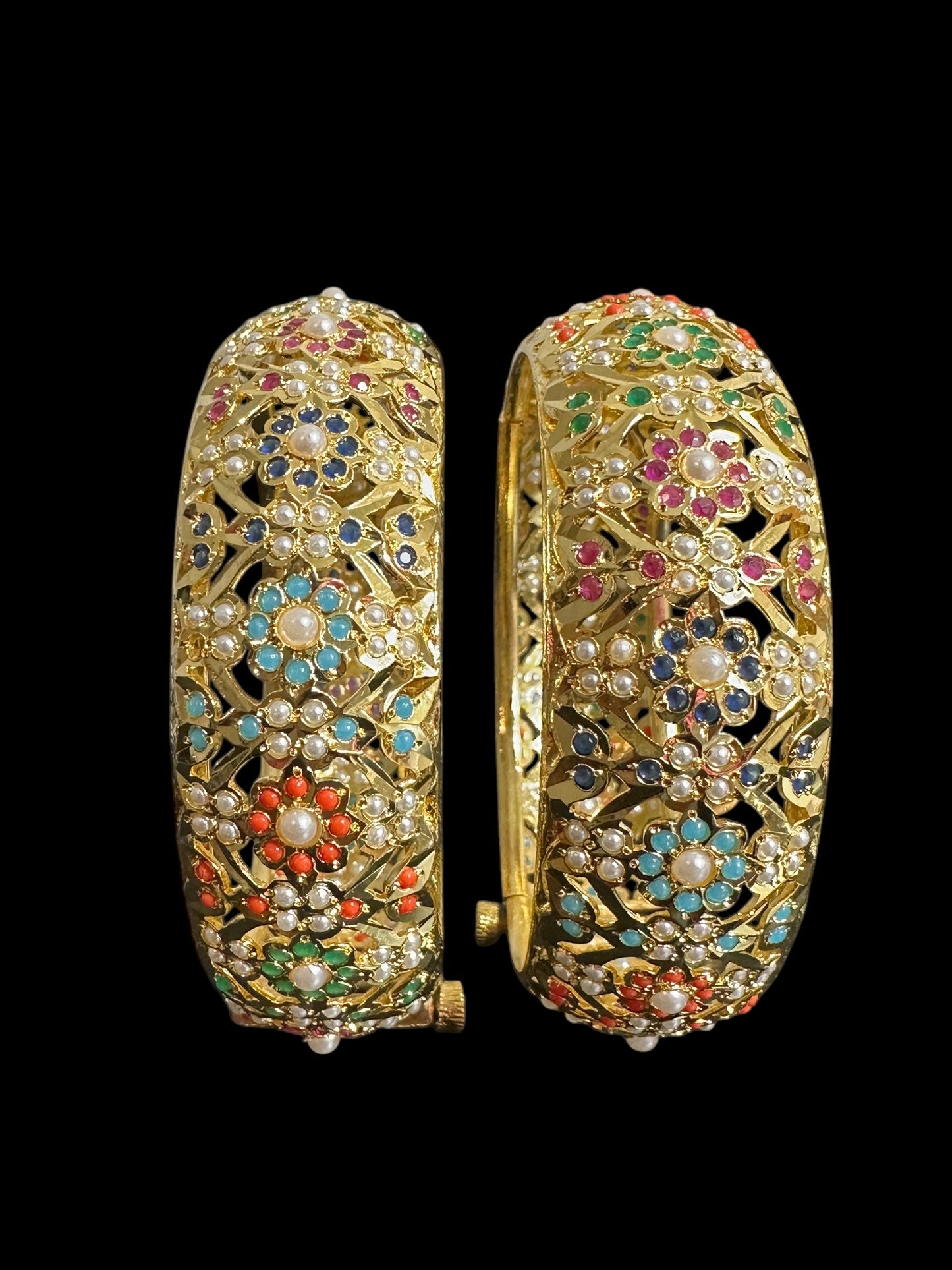 B305  Navratan Shibra Bangles ( READY TO SHIP  )