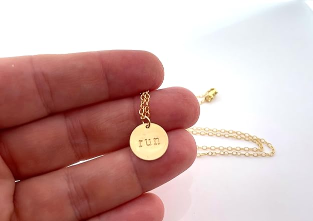 Hand Stamped “Run” Charm – 14k Gold Filled
