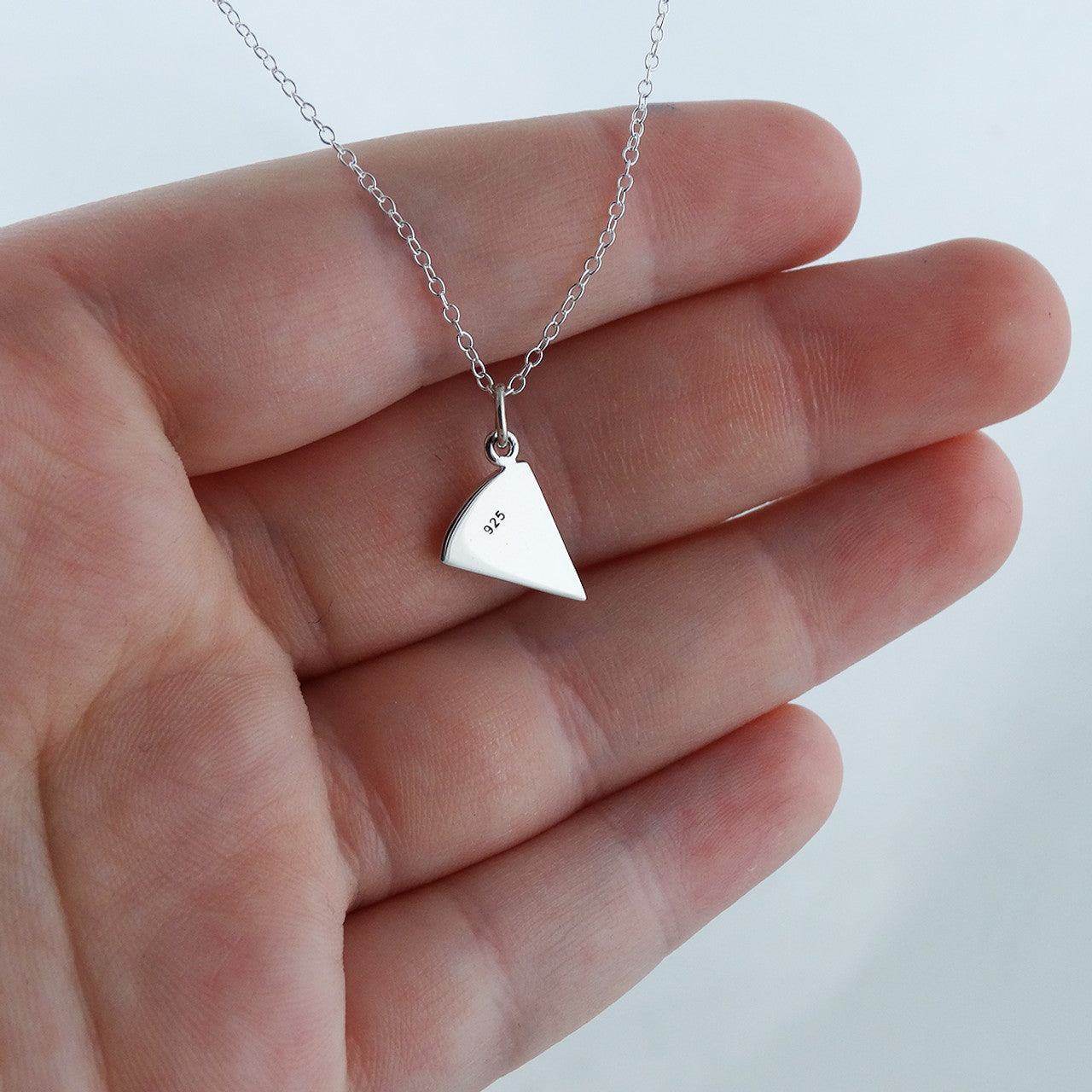 Tiny Pepperoni Pizza Necklace – 925 Sterling Silver Charm on 16" Chain