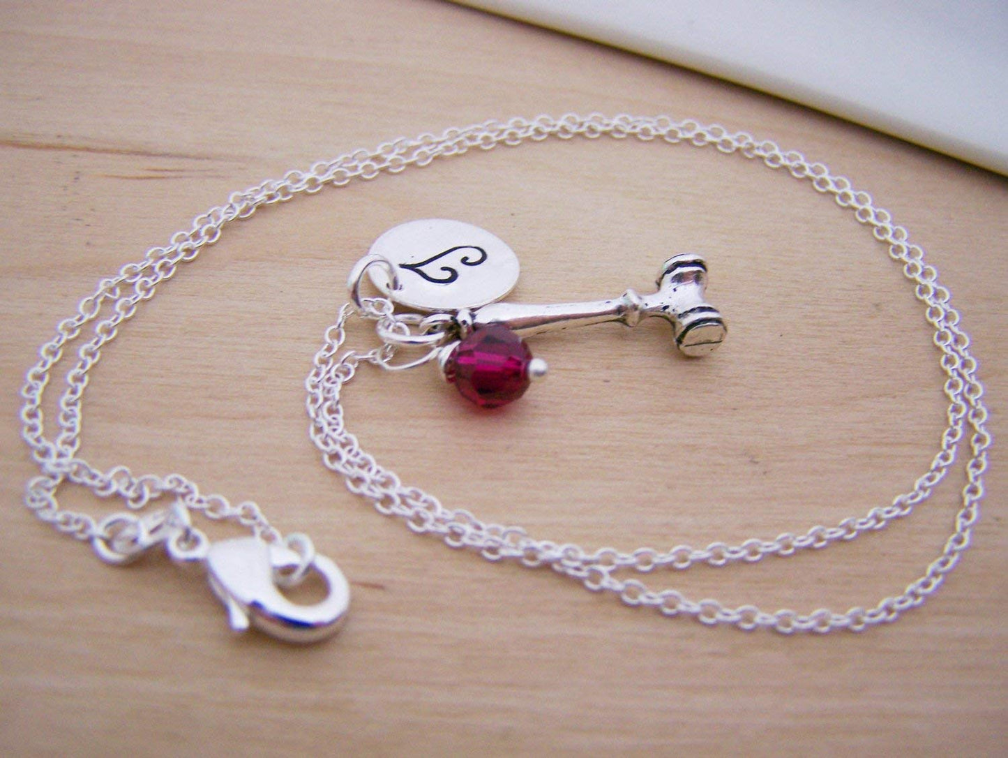 Gavel Charm Necklace – Personalized Sterling Silver Jewelry