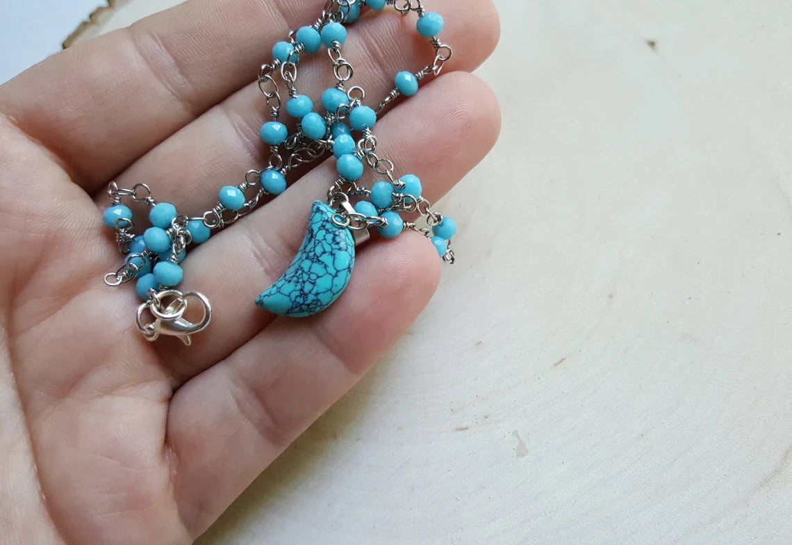 Turquoise Moon Celestial Necklace