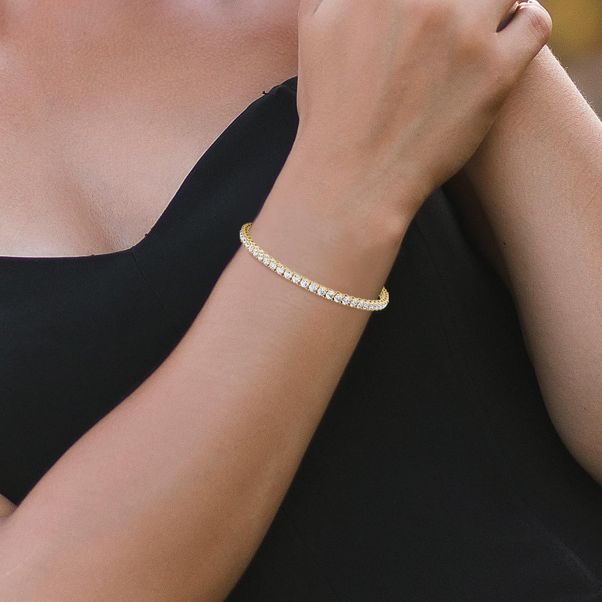 6.00 CTW AGI Certified Lab-Grown Diamond Tennis Bracelet in 14K Yellow or White Gold | G/VS Clarity