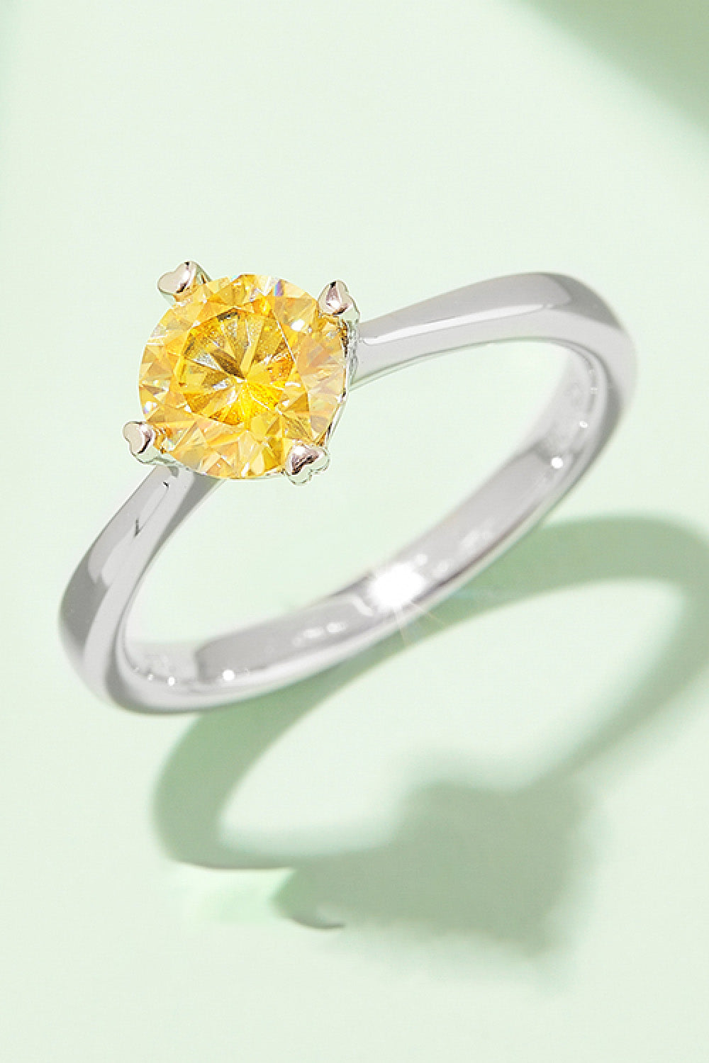 1 Carat Sparkala™ Platinum Over Pure Sterling Silver Solitaire Ring (Yellow, Pink, or Blue)