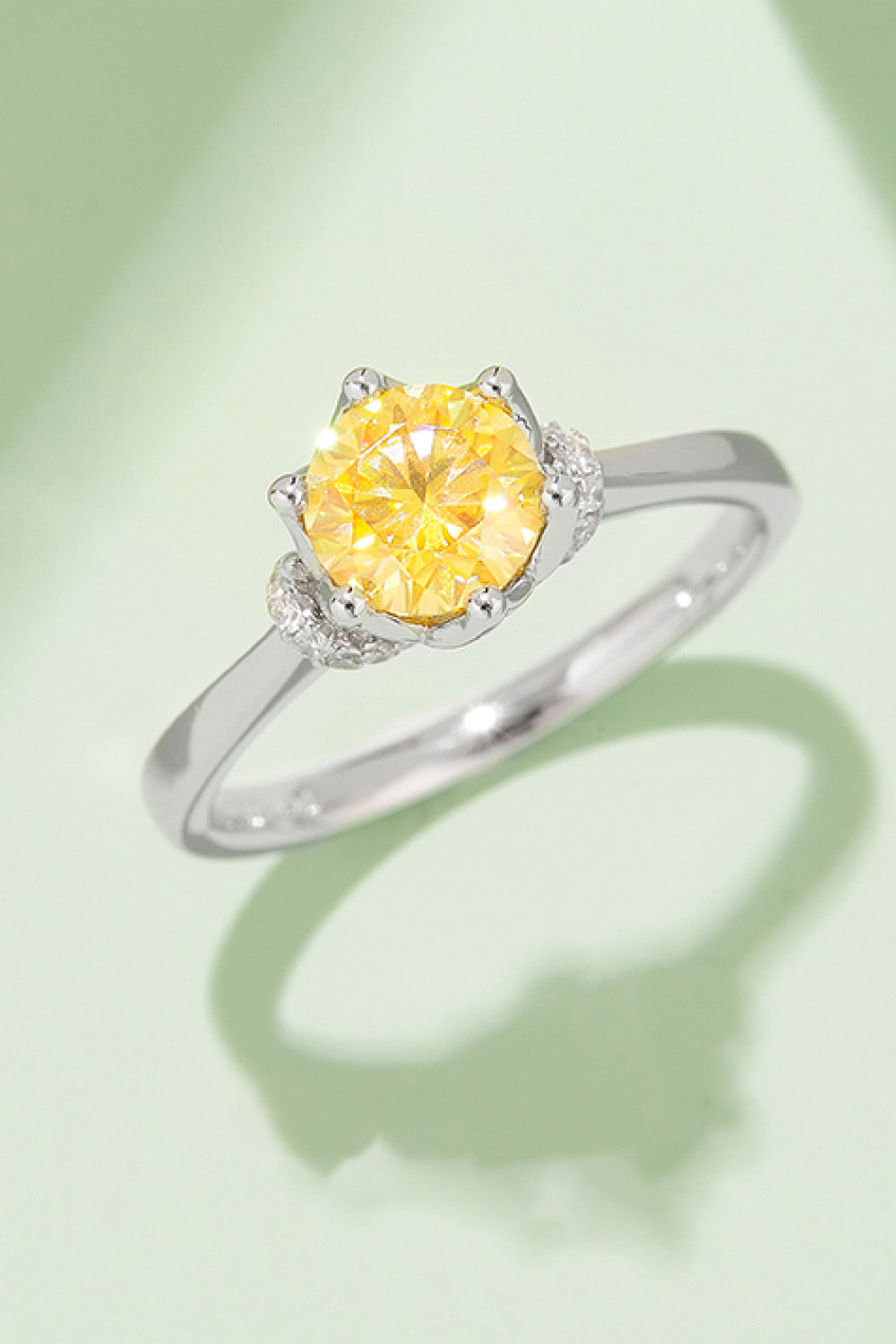 1 Carat Round Brilliant Round Cut Sparkala™ Contrast Platinum Over Pure Sterling Silver Ring (Pink, Yellow, or Aqua)