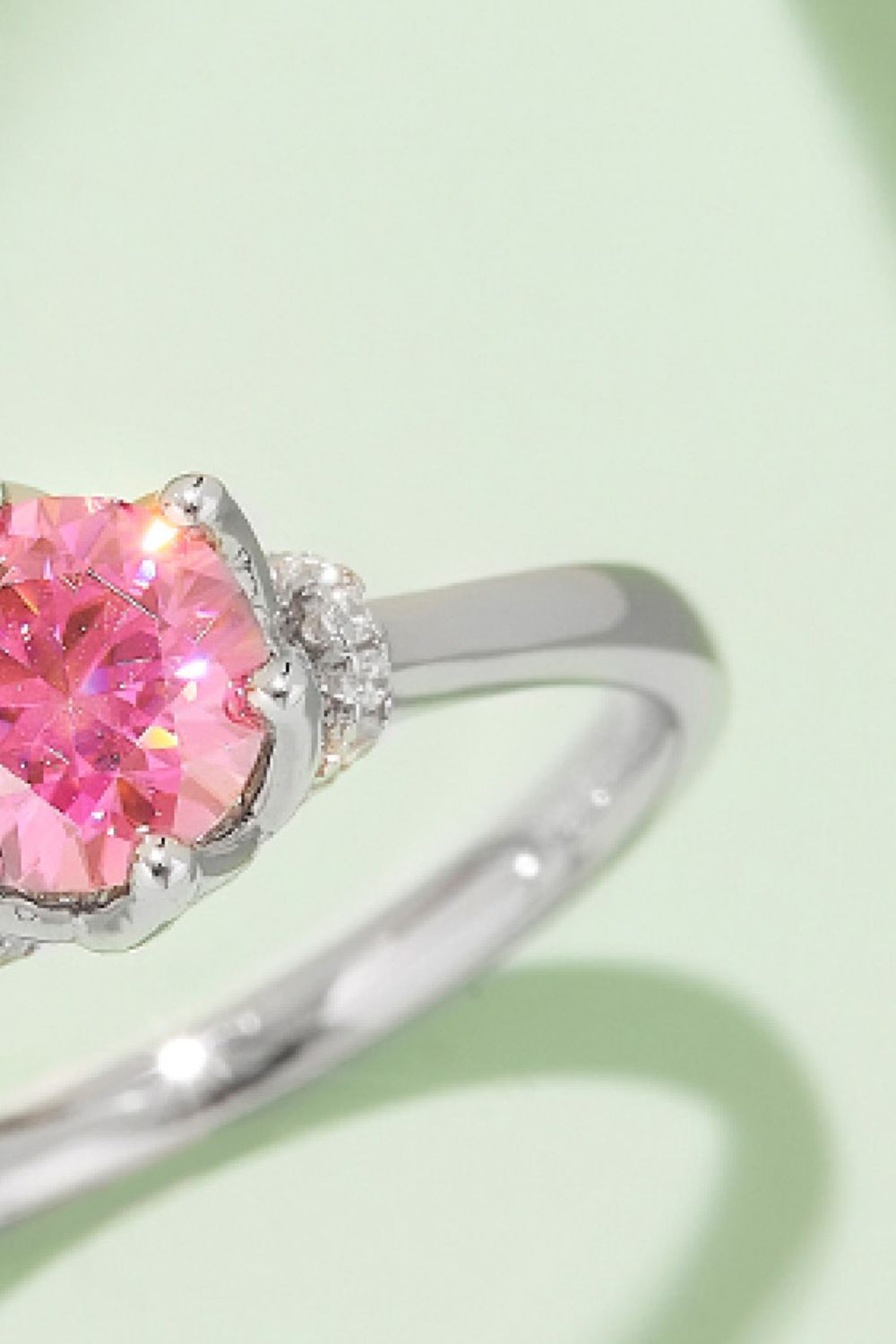1 Carat Round Brilliant Round Cut Sparkala™ Contrast Platinum Over Pure Sterling Silver Ring (Pink, Yellow, or Aqua)