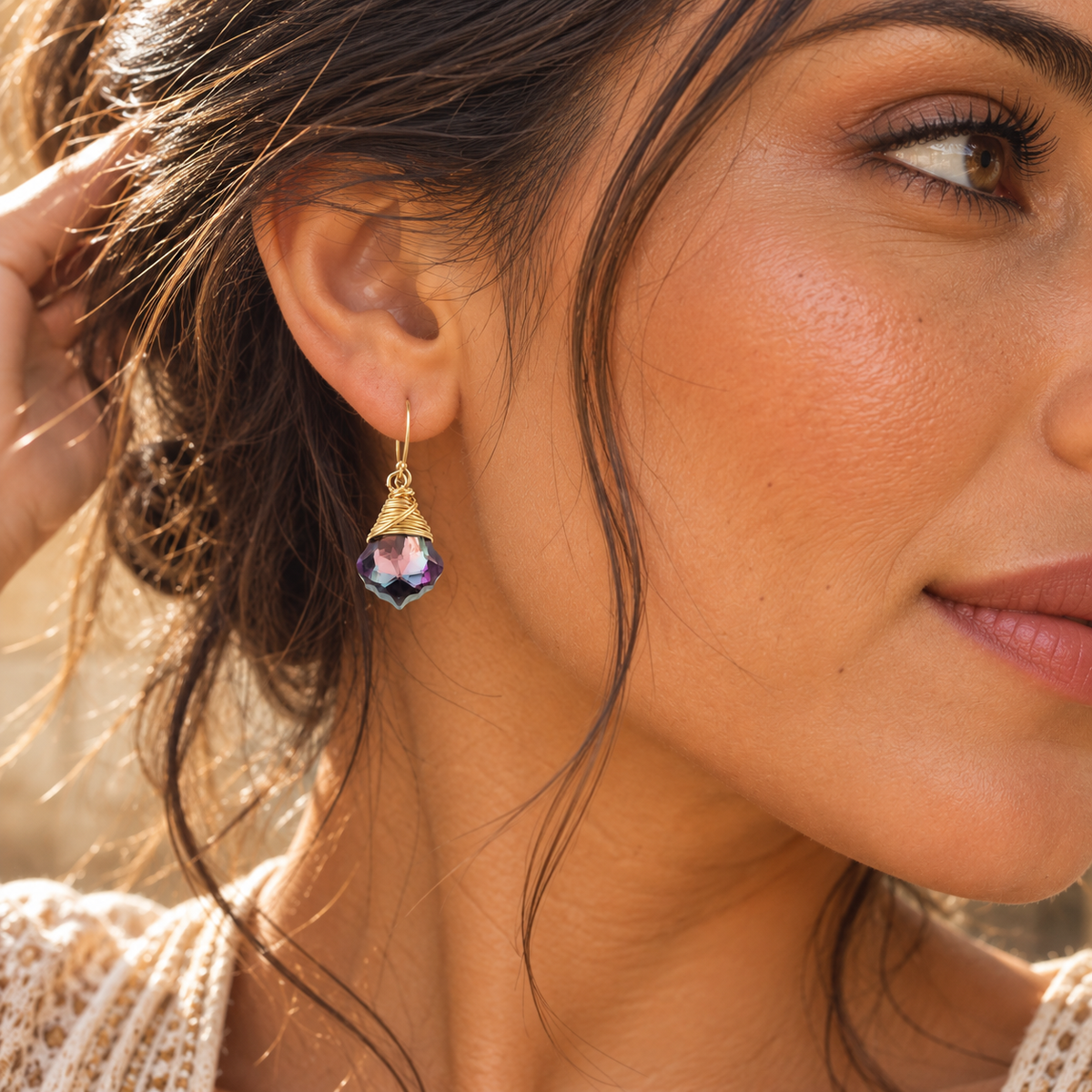 Mystic Violet Baroque Swarovski Crystal Earrings