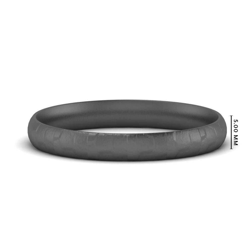 5 Mm Lightweight Rock Texture Mens Wedding Band