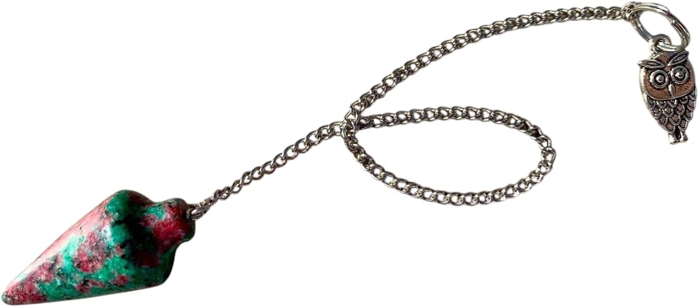 925 Silver Handmade Natural Gemstone Dowsing Pendulum or Pendulum Necklace: Multiple Stones Available