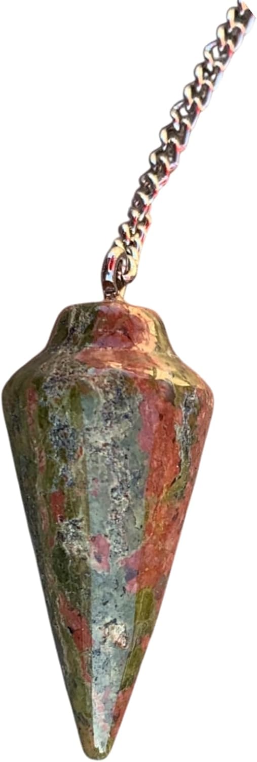 925 Silver Handmade Natural Gemstone Dowsing Pendulum or Pendulum Necklace: Multiple Stones Available