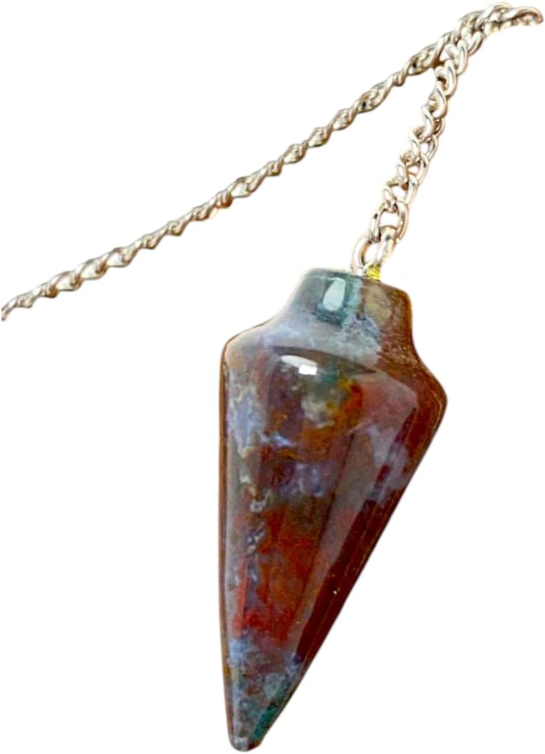 925 Silver Handmade Natural Gemstone Dowsing Pendulum or Pendulum Necklace: Multiple Stones Available