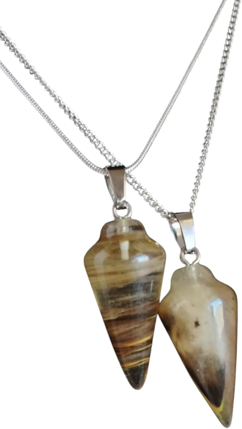 925 Silver Handmade Natural Gemstone Dowsing Pendulum or Pendulum Necklace: Multiple Stones Available