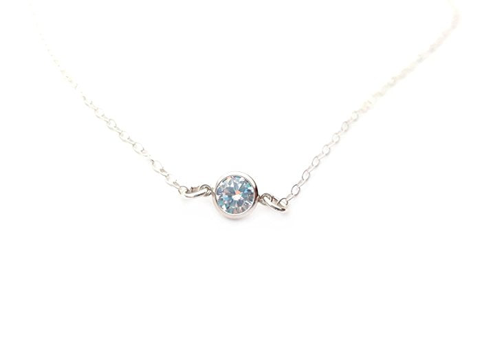 Tiny Diamond Alternative Choker, Sterling Silver - As Seen on Poppa’s House