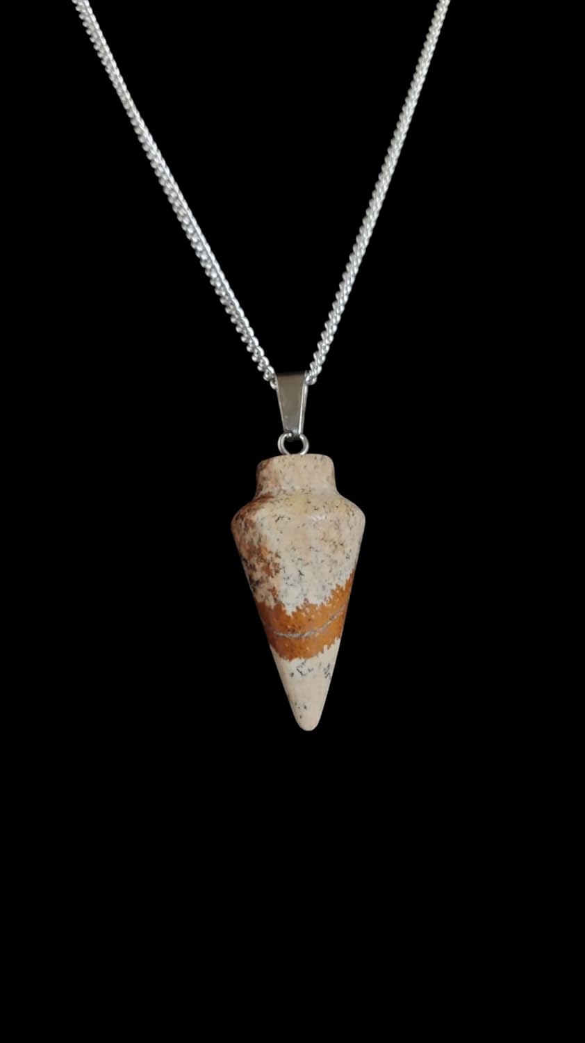 925 Silver Handmade Natural Gemstone Dowsing Pendulum or Pendulum Necklace: Multiple Stones Available