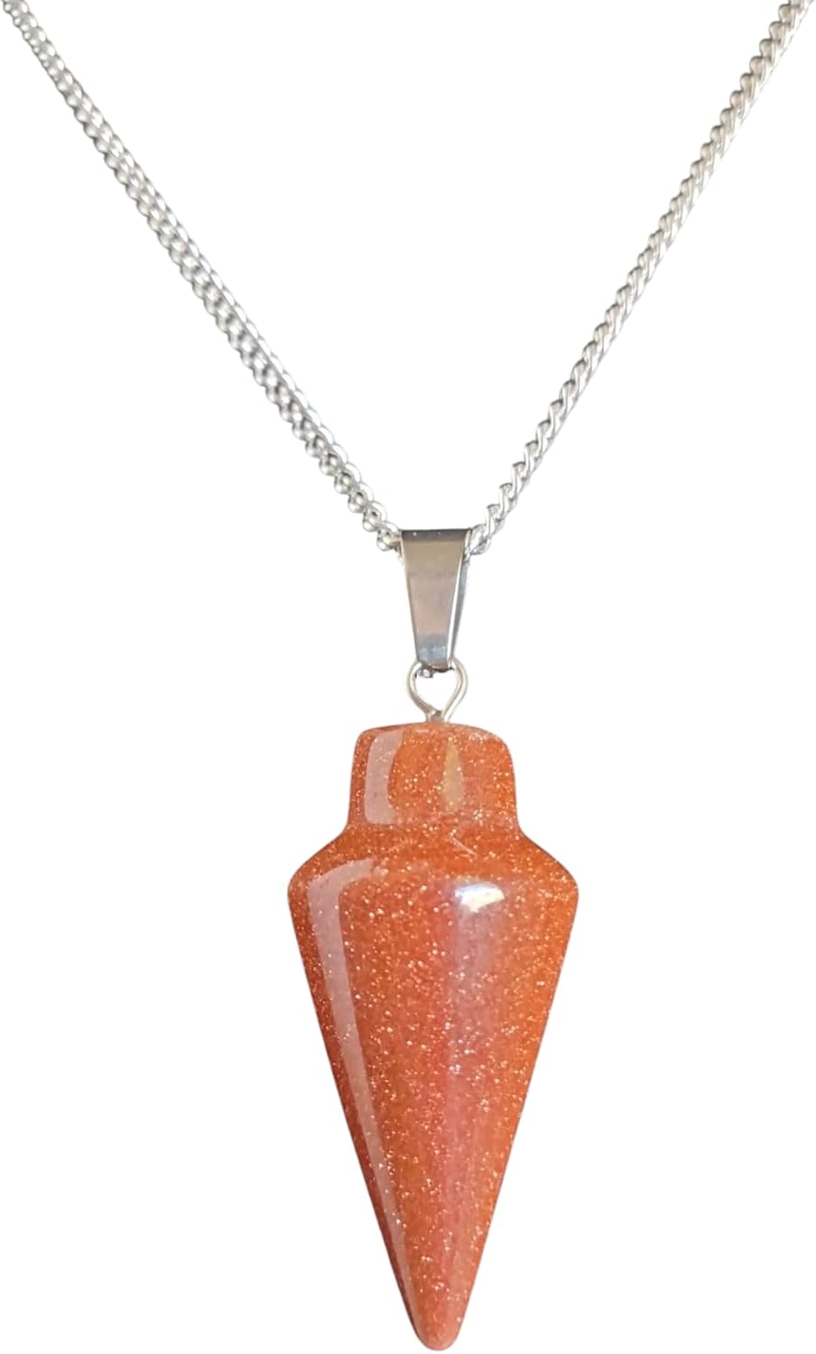 925 Silver Handmade Natural Gemstone Dowsing Pendulum or Pendulum Necklace: Multiple Stones Available