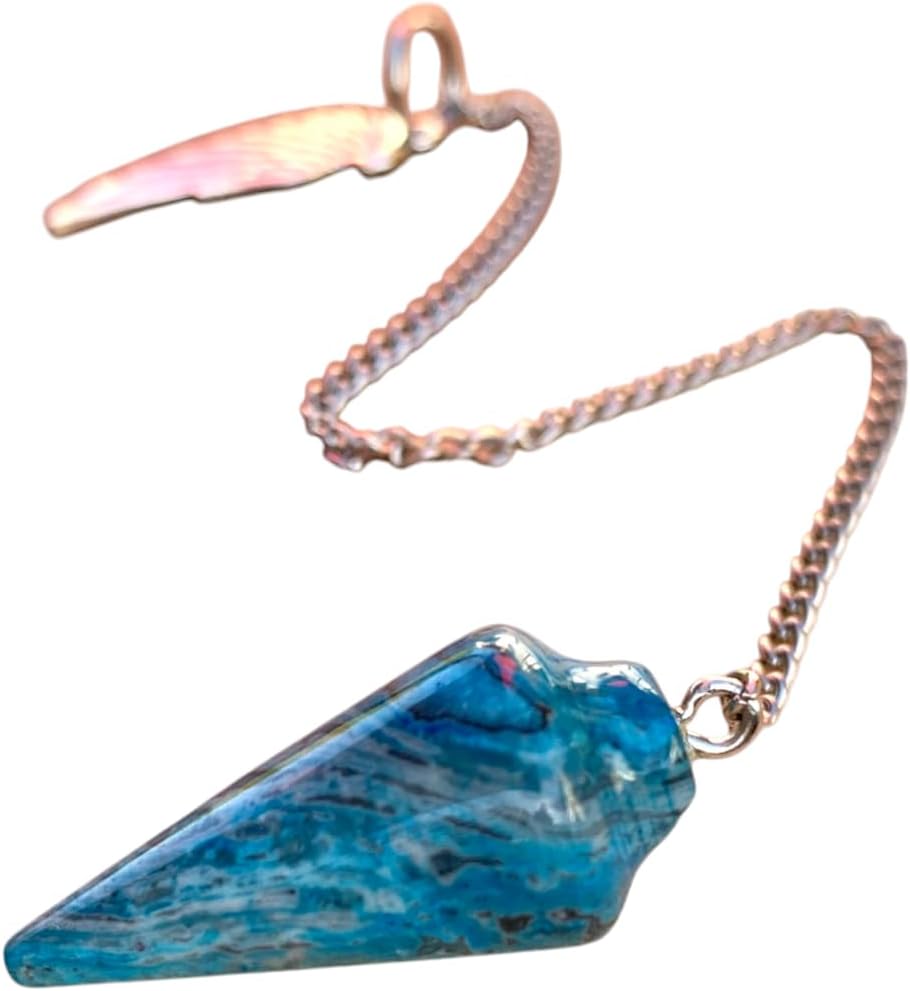 925 Silver Handmade Natural Gemstone Dowsing Pendulum or Pendulum Necklace: Multiple Stones Available