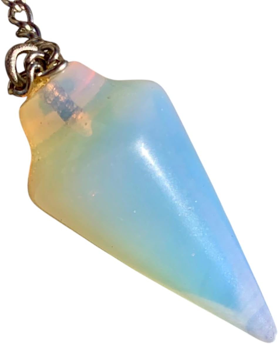 925 Silver Handmade Natural Gemstone Dowsing Pendulum or Pendulum Necklace: Multiple Stones Available