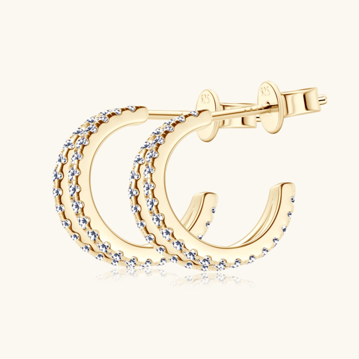 Sparkala™ Pure Sterling Silver C-Hoop Earrings