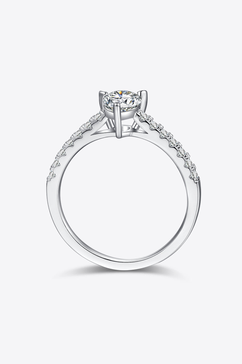 1 Carat Pear-Cut Sparkala™ Platinum Over Pure Sterling Silver Side Stone Ring