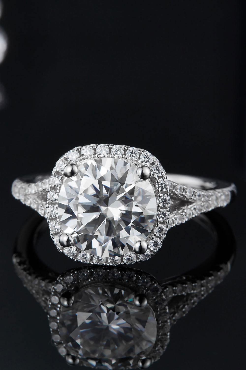 3 Carat Brilliant Round Cut Sparkala™ Halo Ring (Platinum Over Pure Sterling Silver)