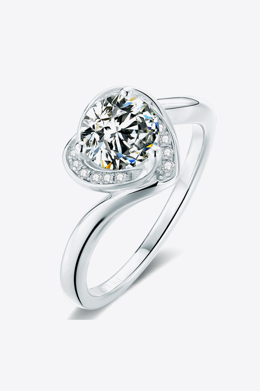1 Carat Sparkala™ Platinum Over Pure Sterling Silver Heart Ring