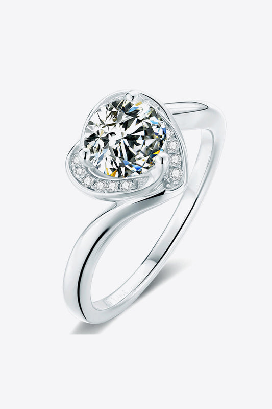 1 Carat Sparkala™ Platinum Over Pure Sterling Silver Heart Ring