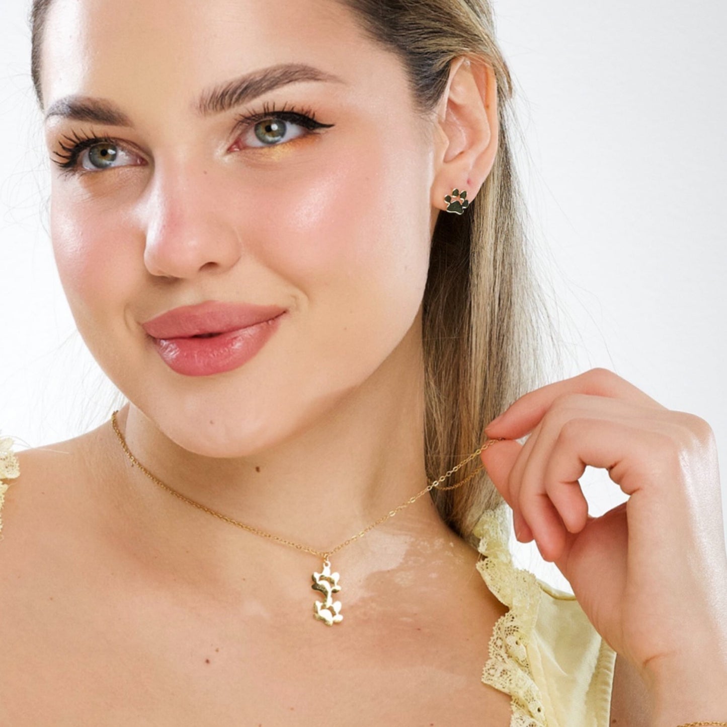 GoldenPaw Paw Print Stud Earrings for Pet Lovers