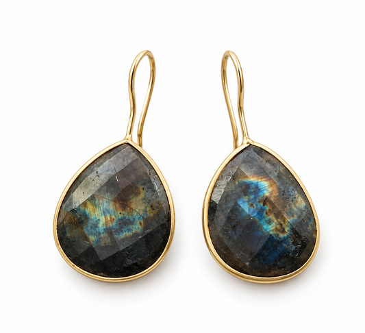 Labradorite Teardrop Earrings – Vermeil over Sterling