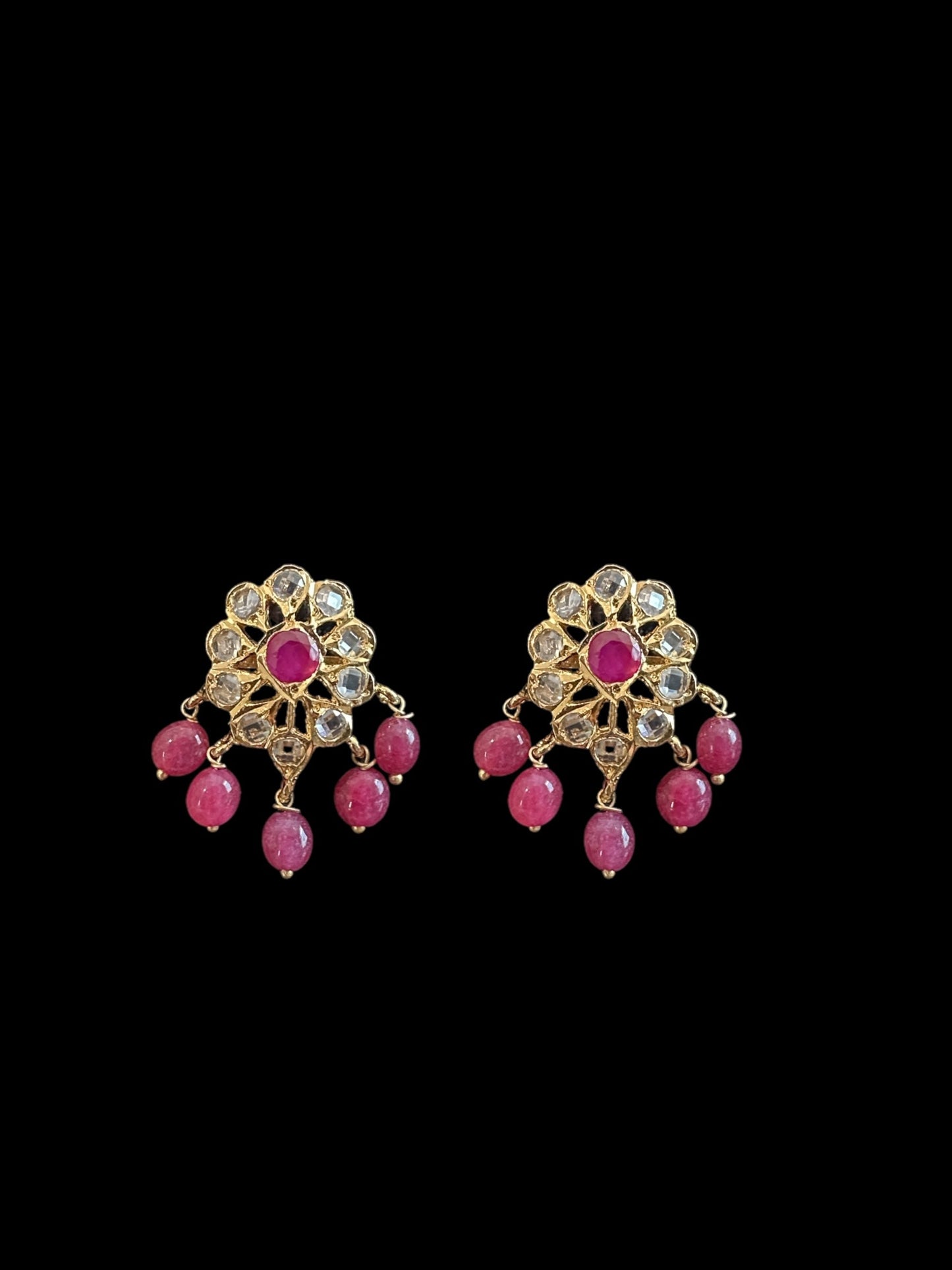 Ps336 real pearl pendant set with ruby beads ( READY TO SHIP )