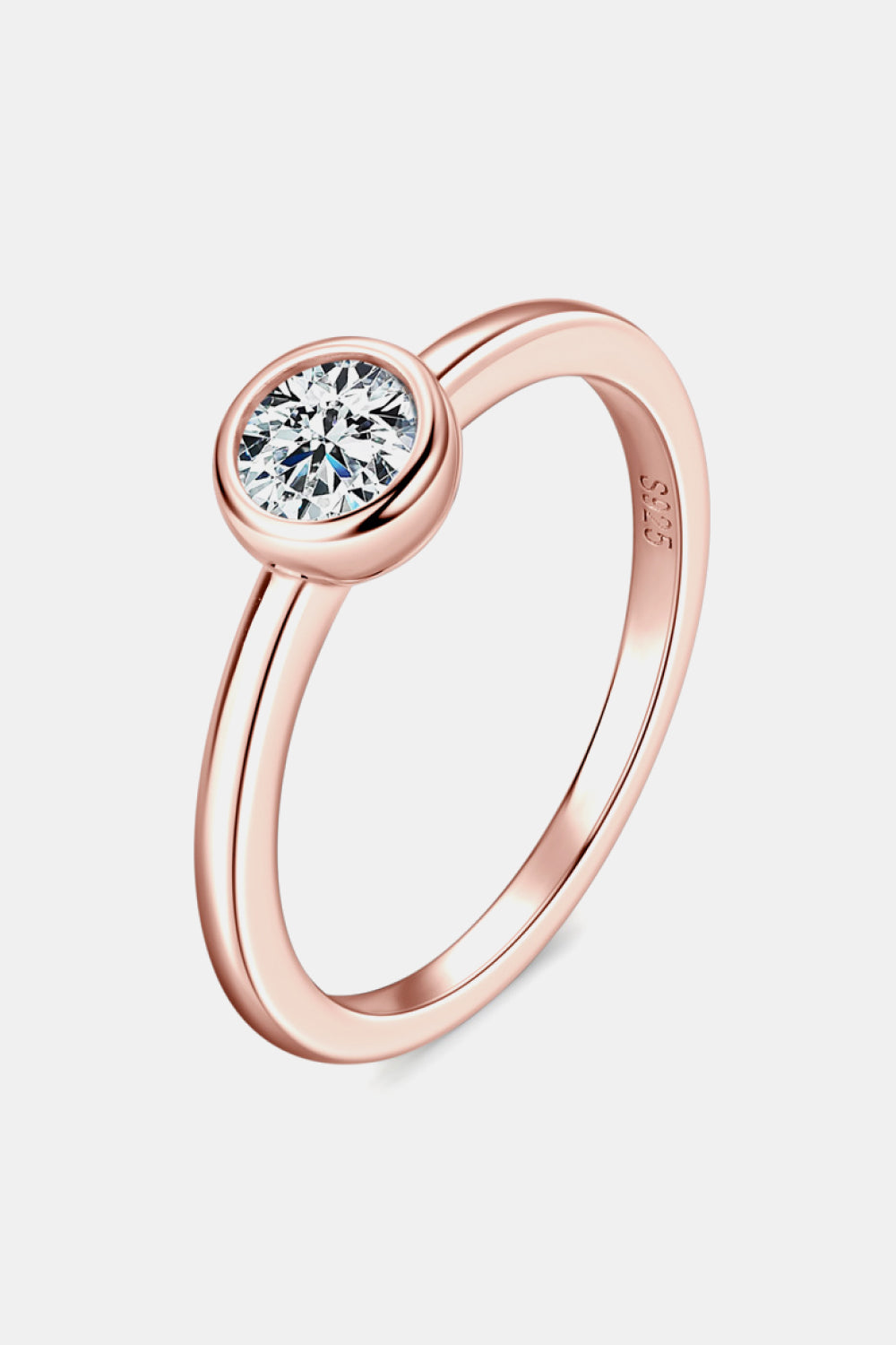 Sparkala™ Pure Sterling Silver Solitaire Ring (18k Rose Gold over Pure Sterling Silver)