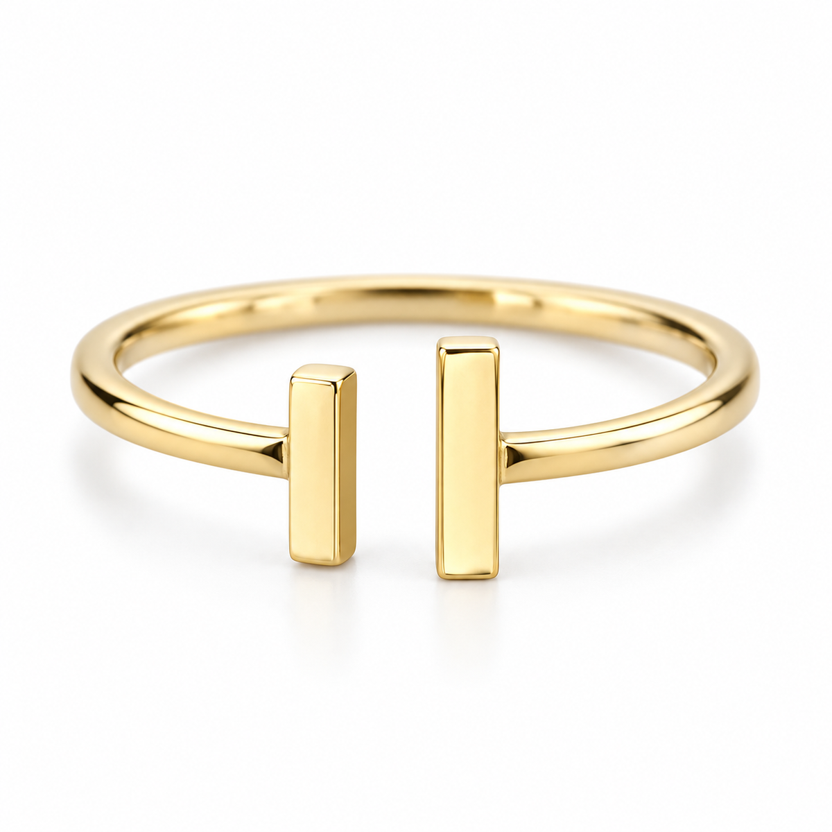 Adjustable Natural Bronze Parallel Bars Ring