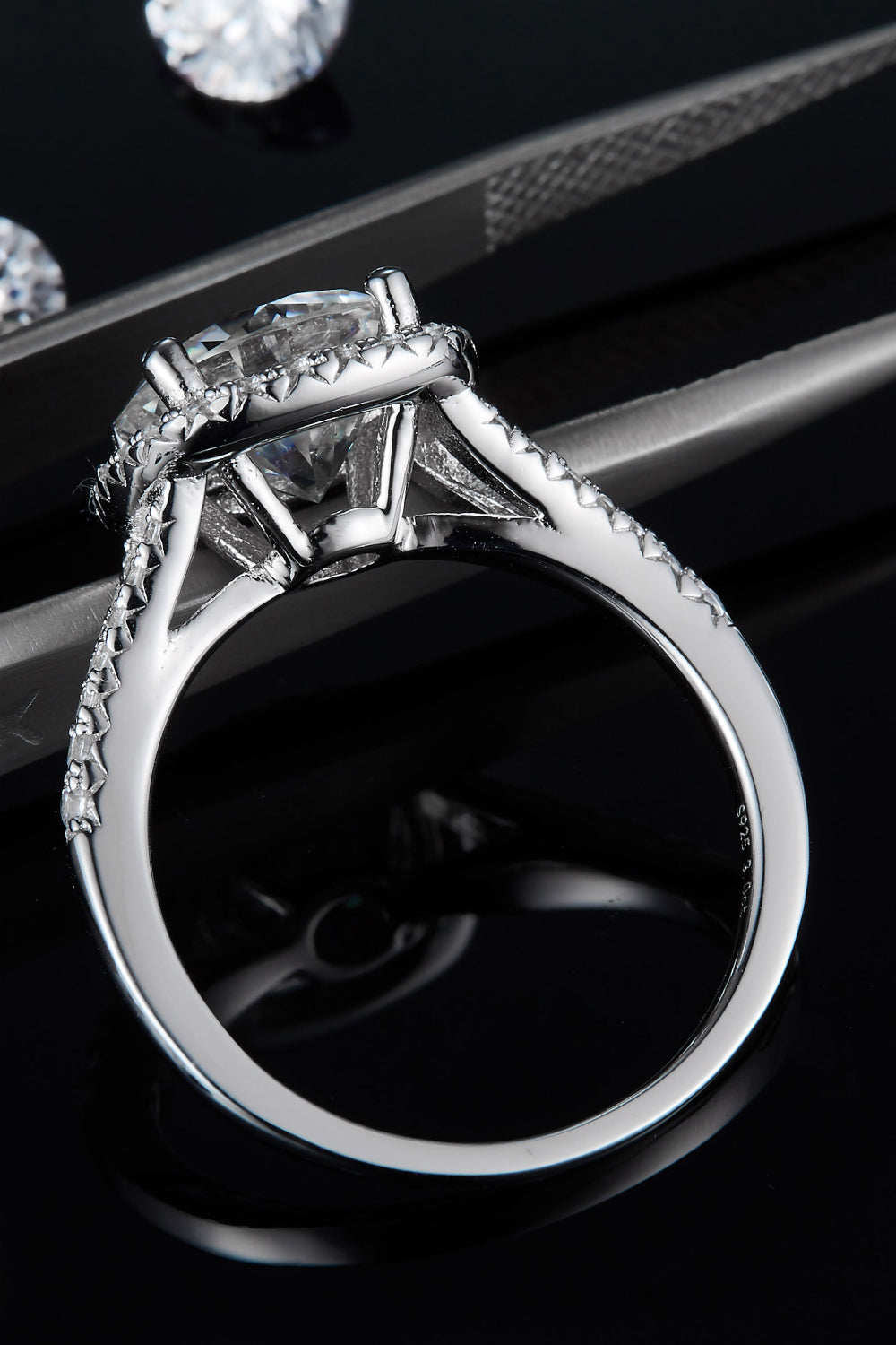 3 Carat Brilliant Round Cut Sparkala™ Halo Ring (Platinum Over Pure Sterling Silver)
