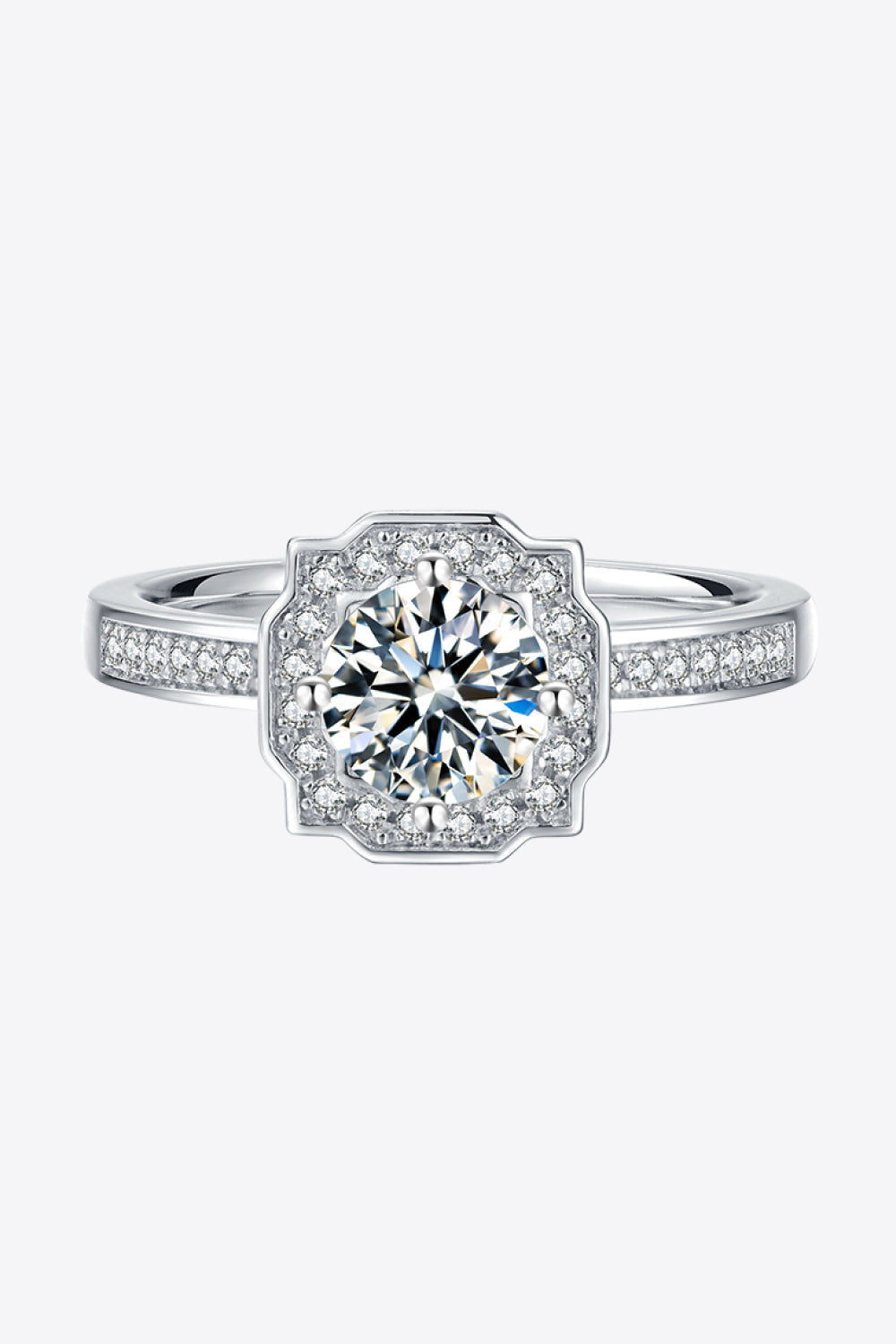 1 Carat Sparkala™ Platinum Over Pure Sterling Silver Halo Ring